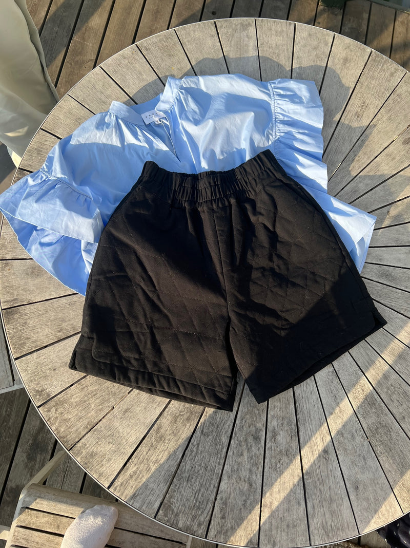 Noelle Quilted Shorts Black